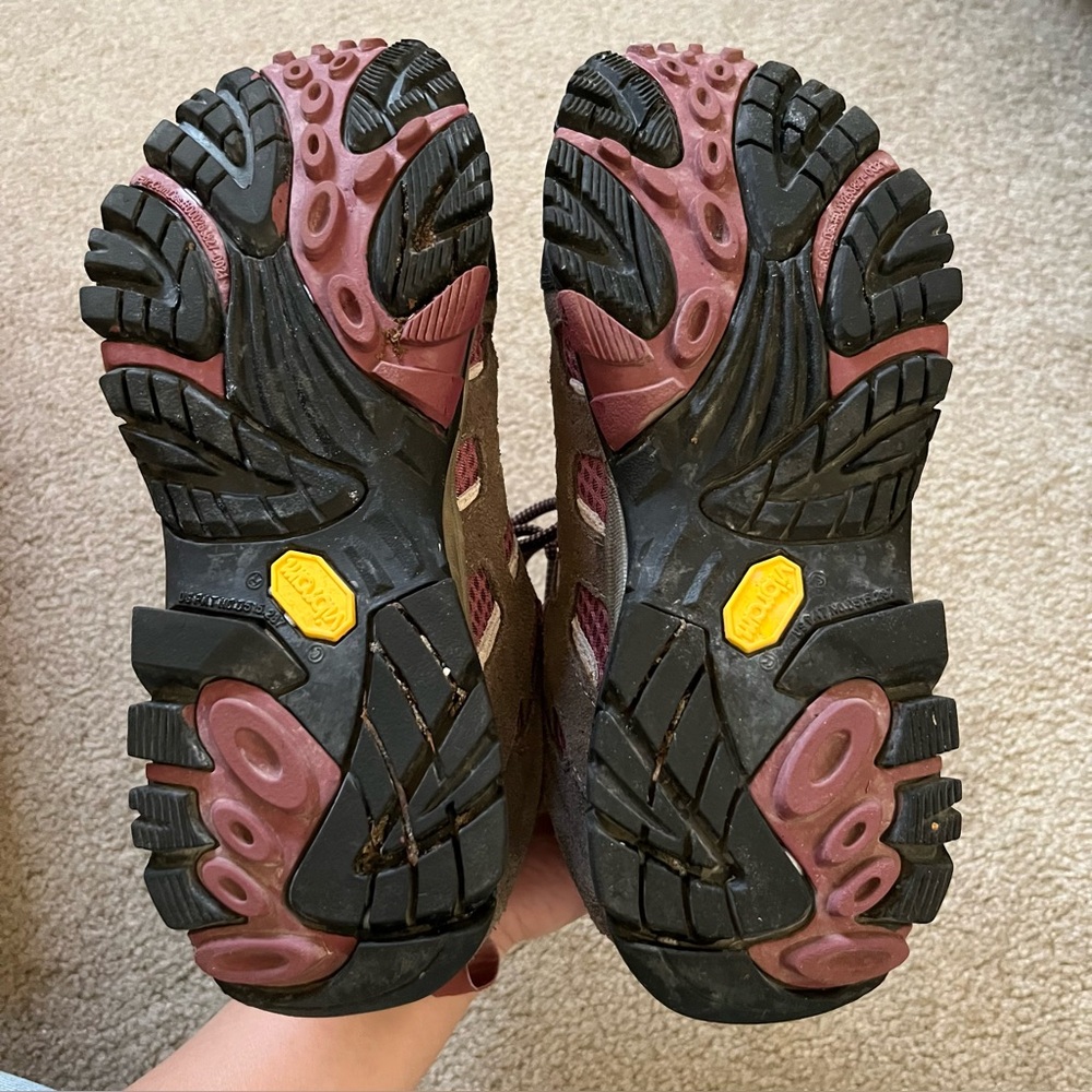 Merrell Women's Pink and Brown Hiking Shoes - Picture 7 of 7